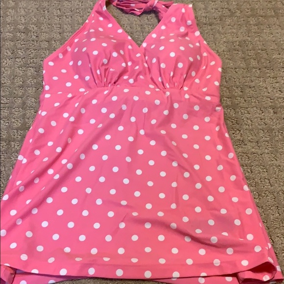 Dynabelly Swim Zulily Maternity Bathing Suit Pink Polka Dots New